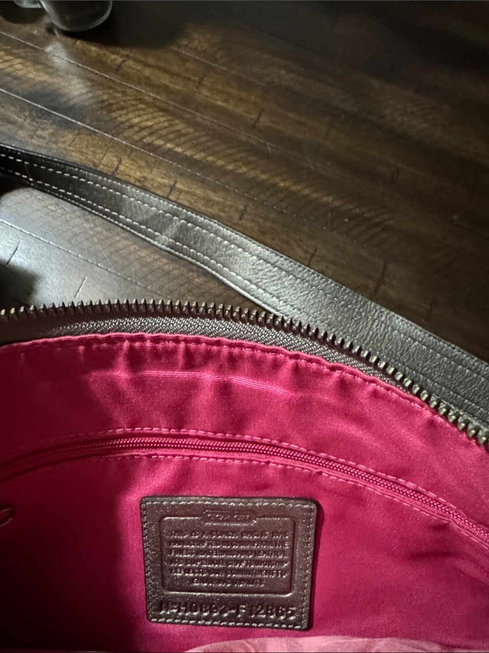 Coach Patchwork Shoulder Bag in Burgundy, Gray and Pink - Picture 9 of 9
